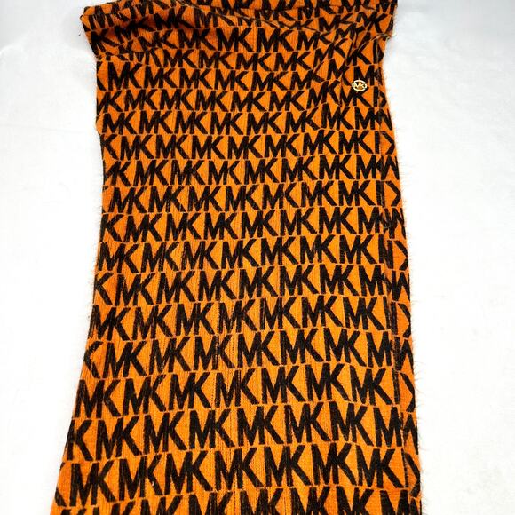 Michael Michael Kors Orange & Black Monogram Infinity Scarf - Picture 8 of 9
